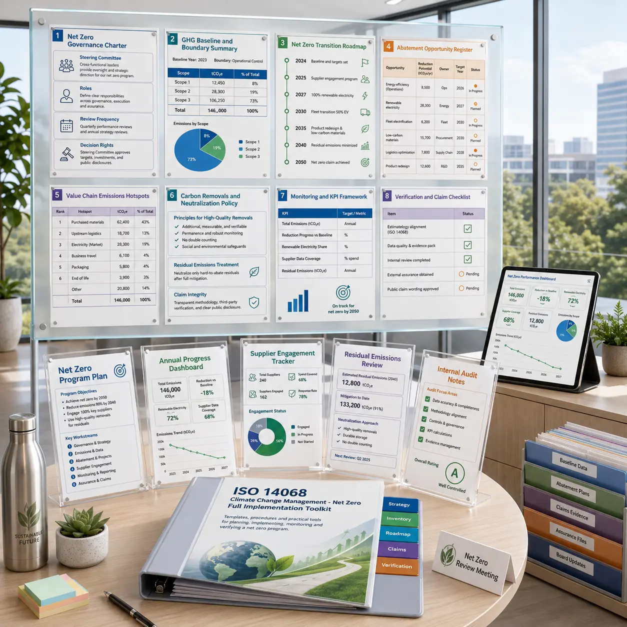 ISO 14068 Climate Change Management - Net Zero Full Implementation Toolkit